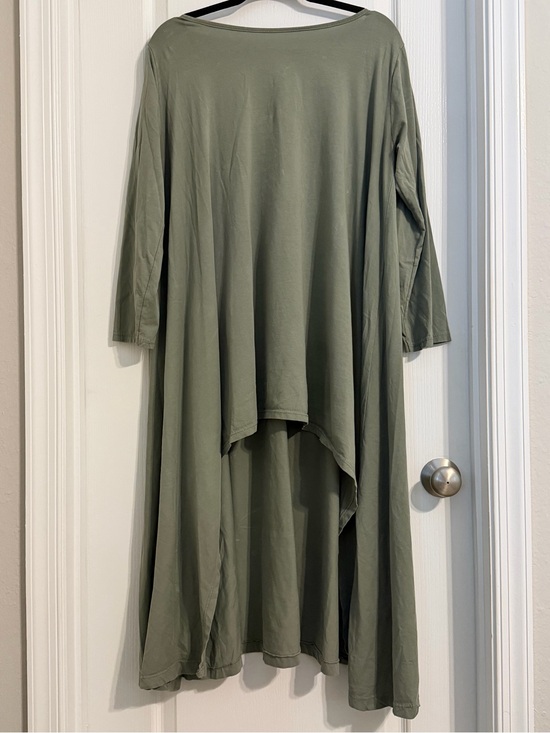Saga Dresses & Skirts - Saga Made In Italy Sage Green High Low Cotton Dress Relaxed Boho Size XL
